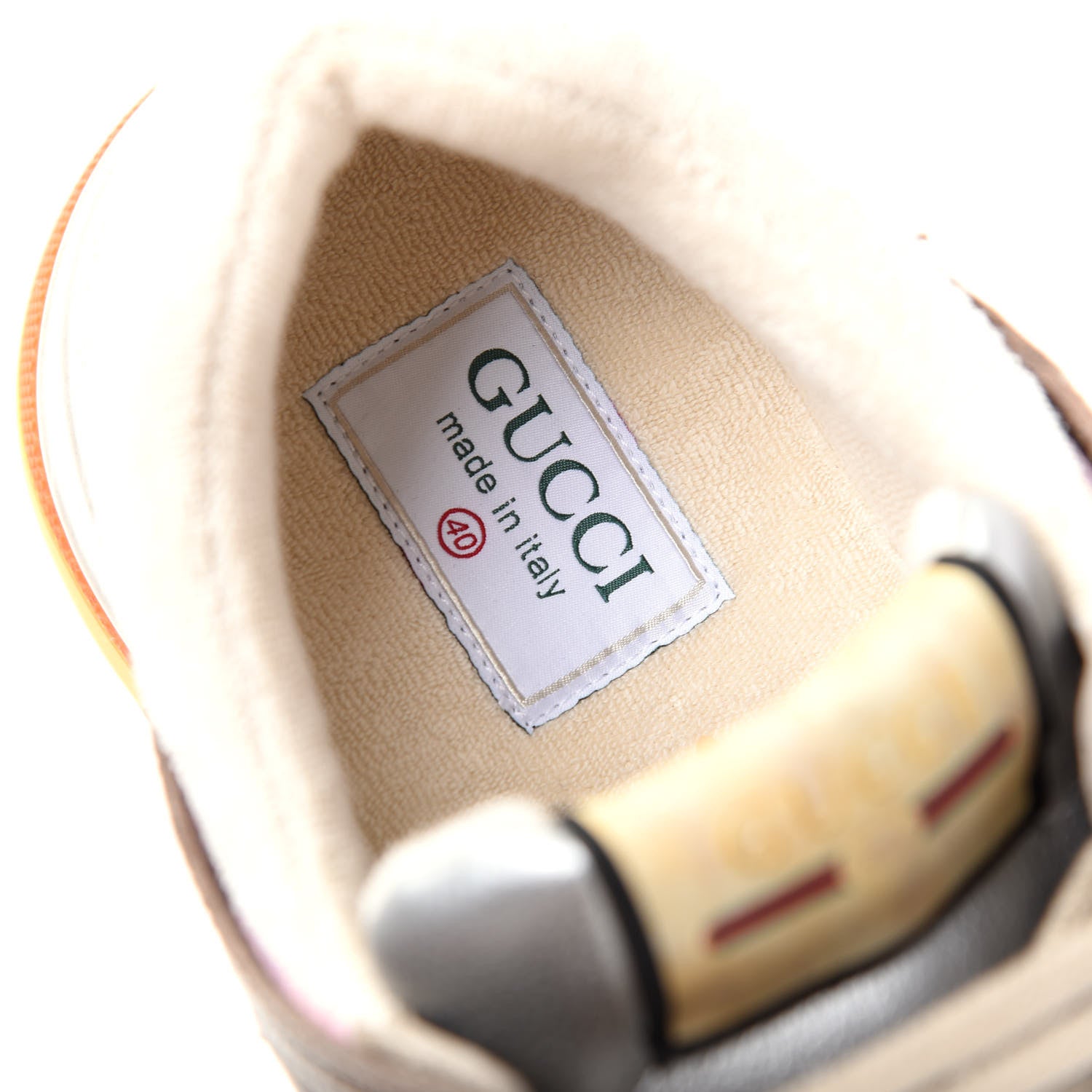 Gucci Calfskin Suede Mesh Lizard Embossed Womens Ultrapace Sneakers 40 Silver Anthracite Neon Orange 8 of 10