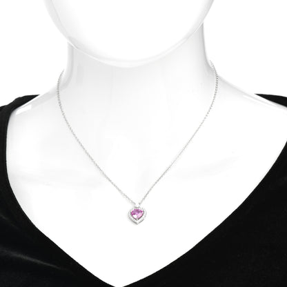 Graff 18K White Gold Diamond Pink Sapphire Constellation Heart Pendant Necklace 2 of 6