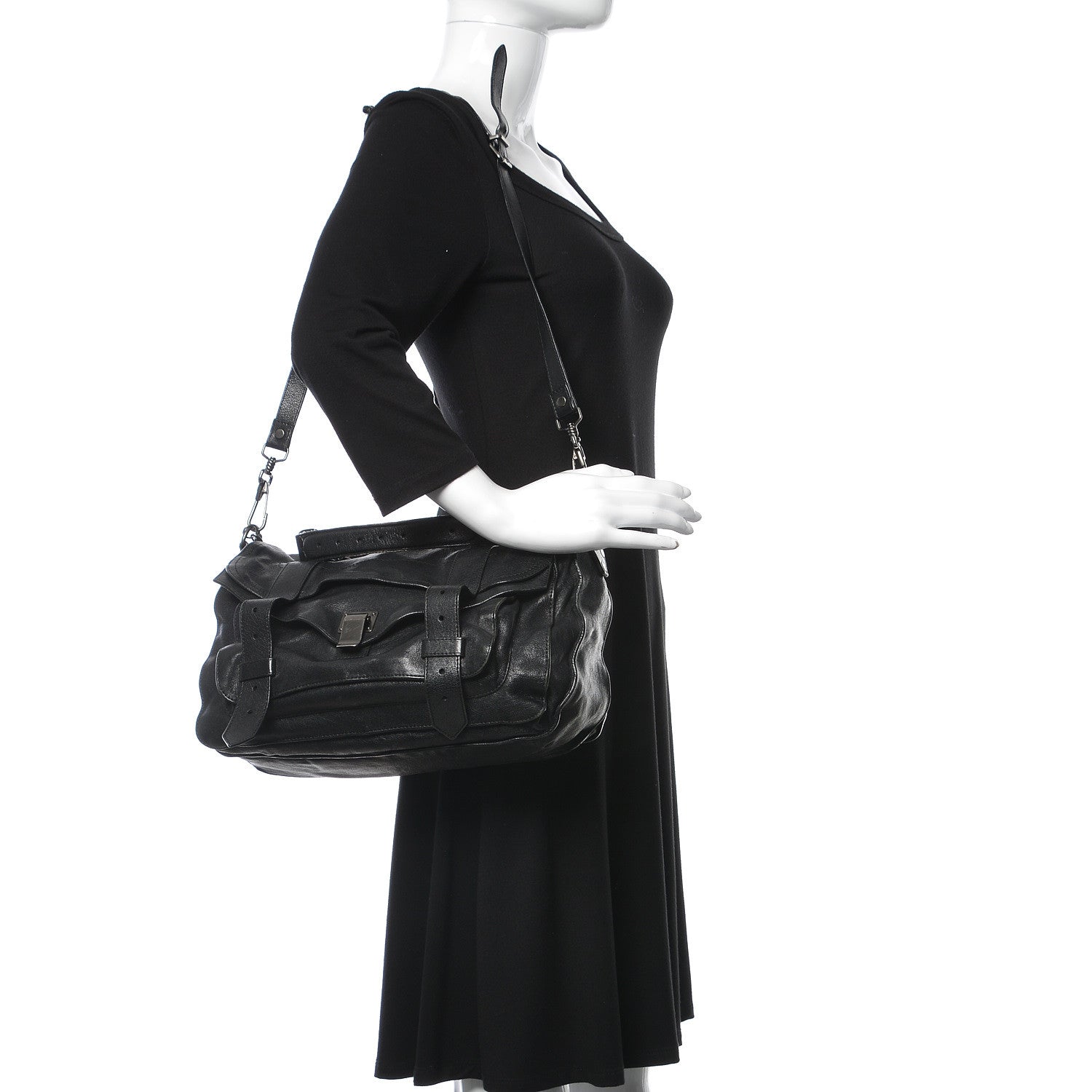 Proenza Schouler Lambskin Medium PS1 Satchel Black 2 of 13