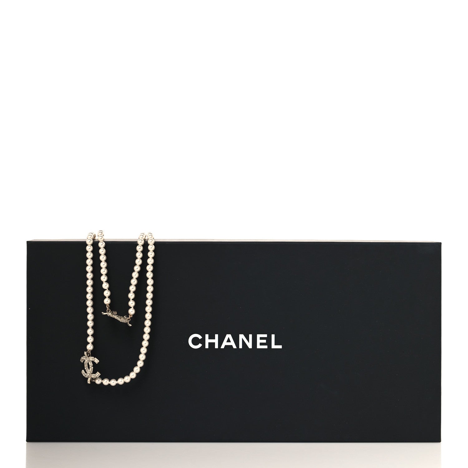 Chanel Pearl Baguette Crystal CC Long Necklace  Gold 5 of 5