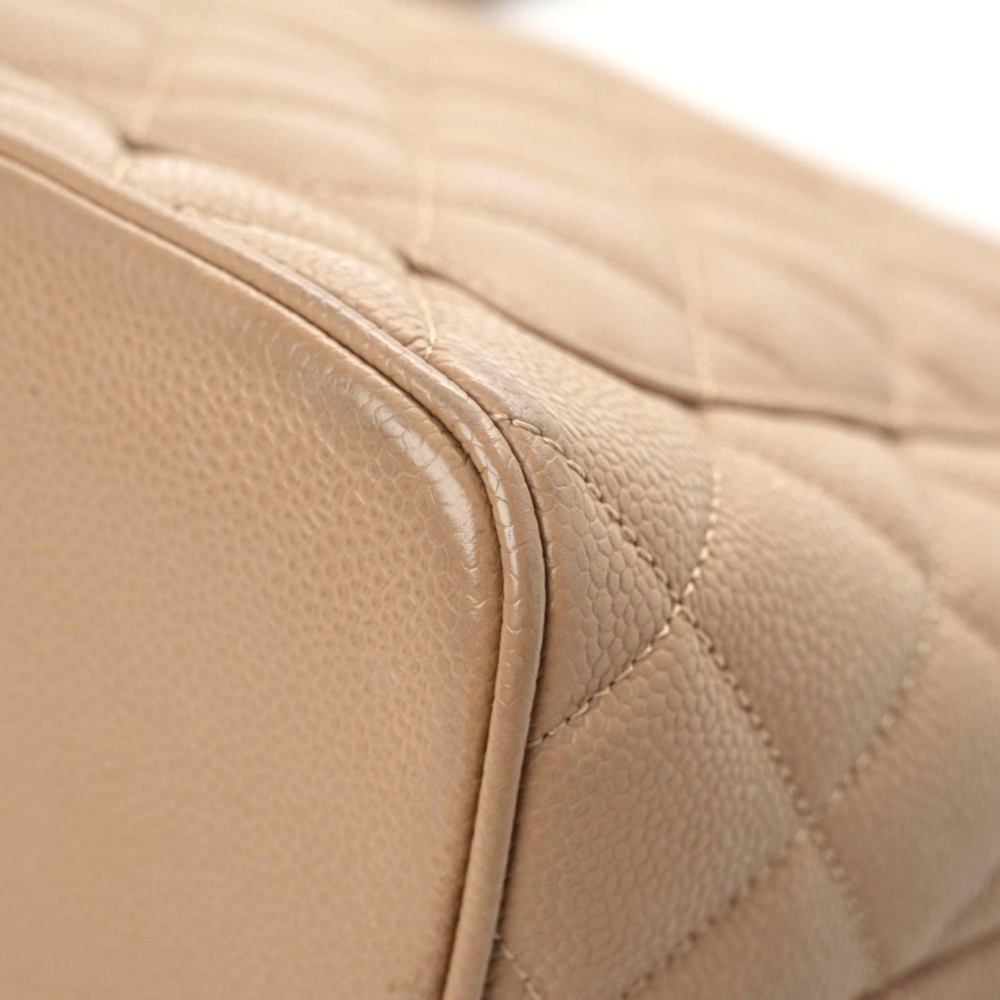 Caviar Quilted Medallion Tote Beige