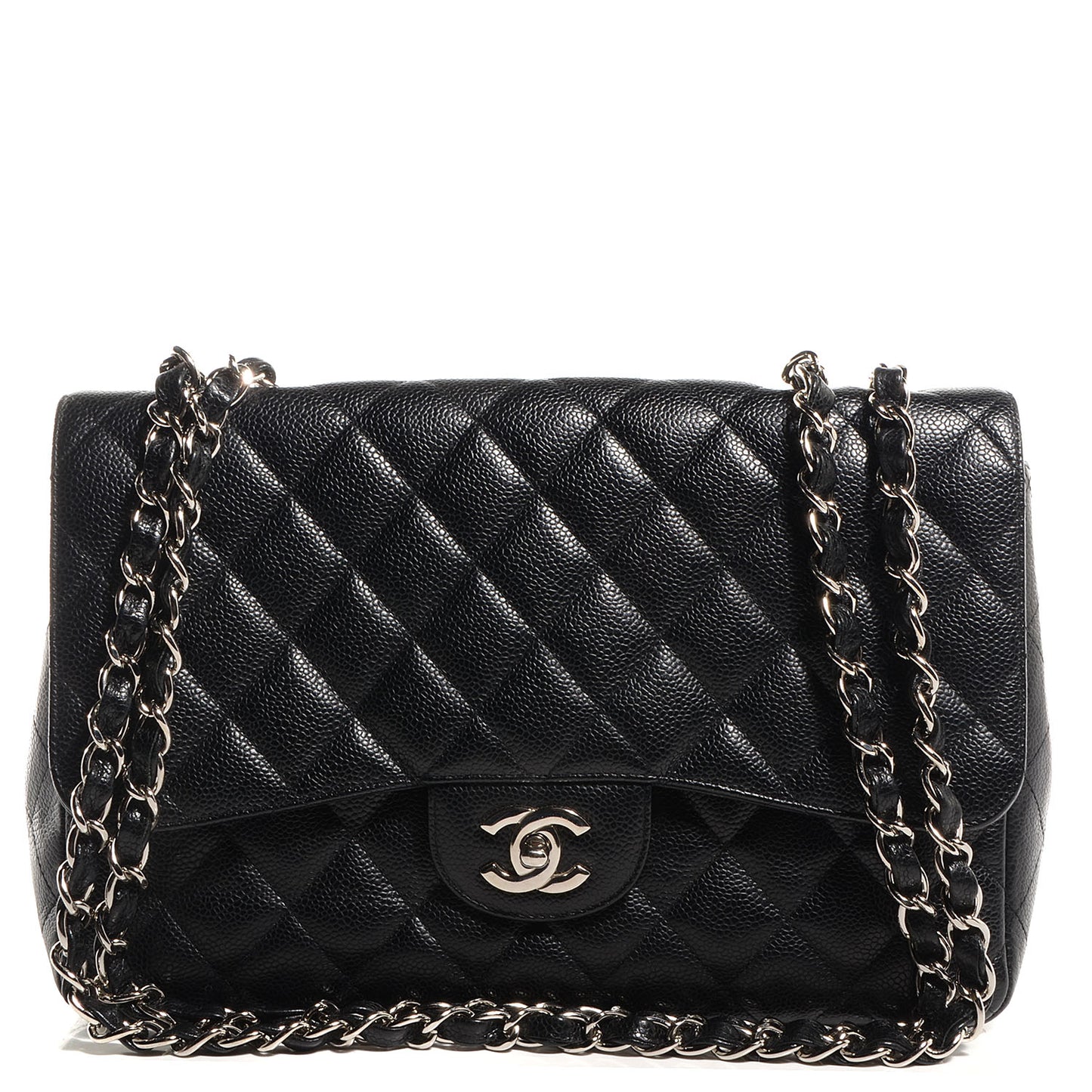 Caviar Jumbo Single Flap Black