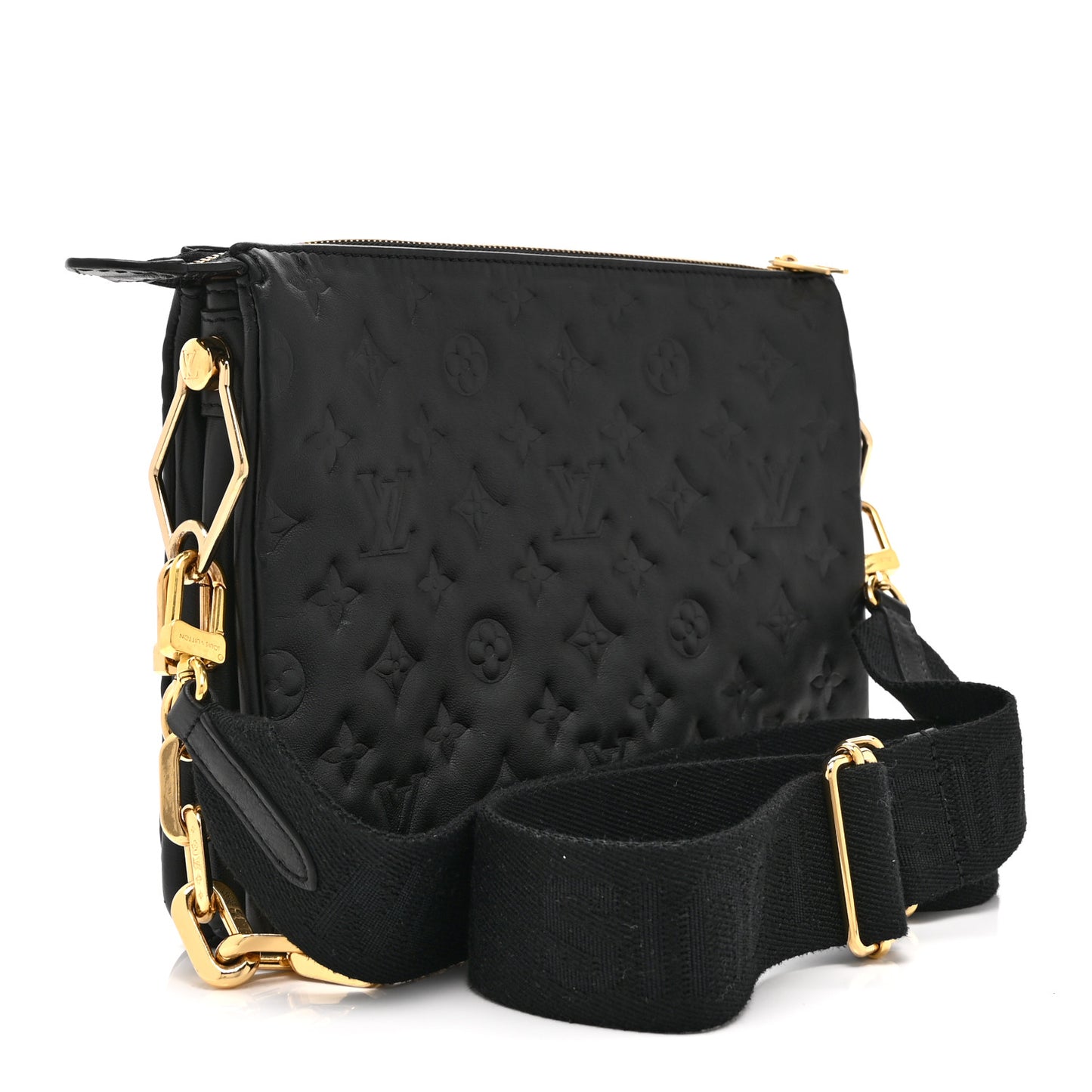 Lambskin Embossed Monogram Coussin PM Black
