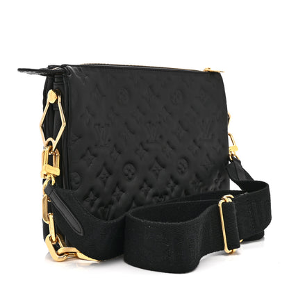 Louis Vuitton Lambskin Embossed Monogram Coussin PM Black 3 of 12