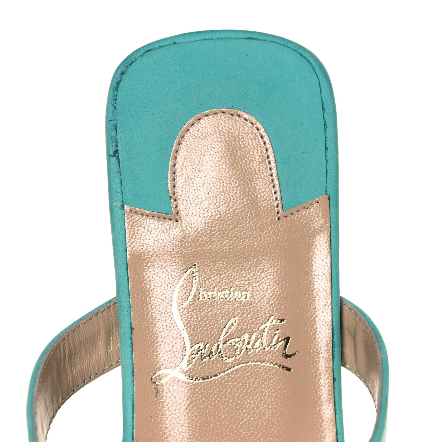 Calf Nubuck Neronna Flat Sandals 36.5 Aquamarine