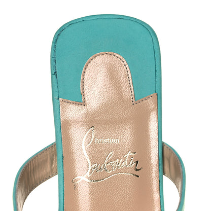 Christian Louboutin Calf Nubuck Neronna Flat Sandals 36.5 Aquamarine 7 of 10