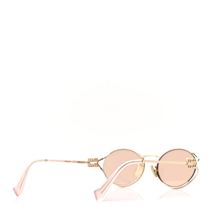 Miu Miu Metal Oval Sunglasses SMU52Y Gold 4 of 6