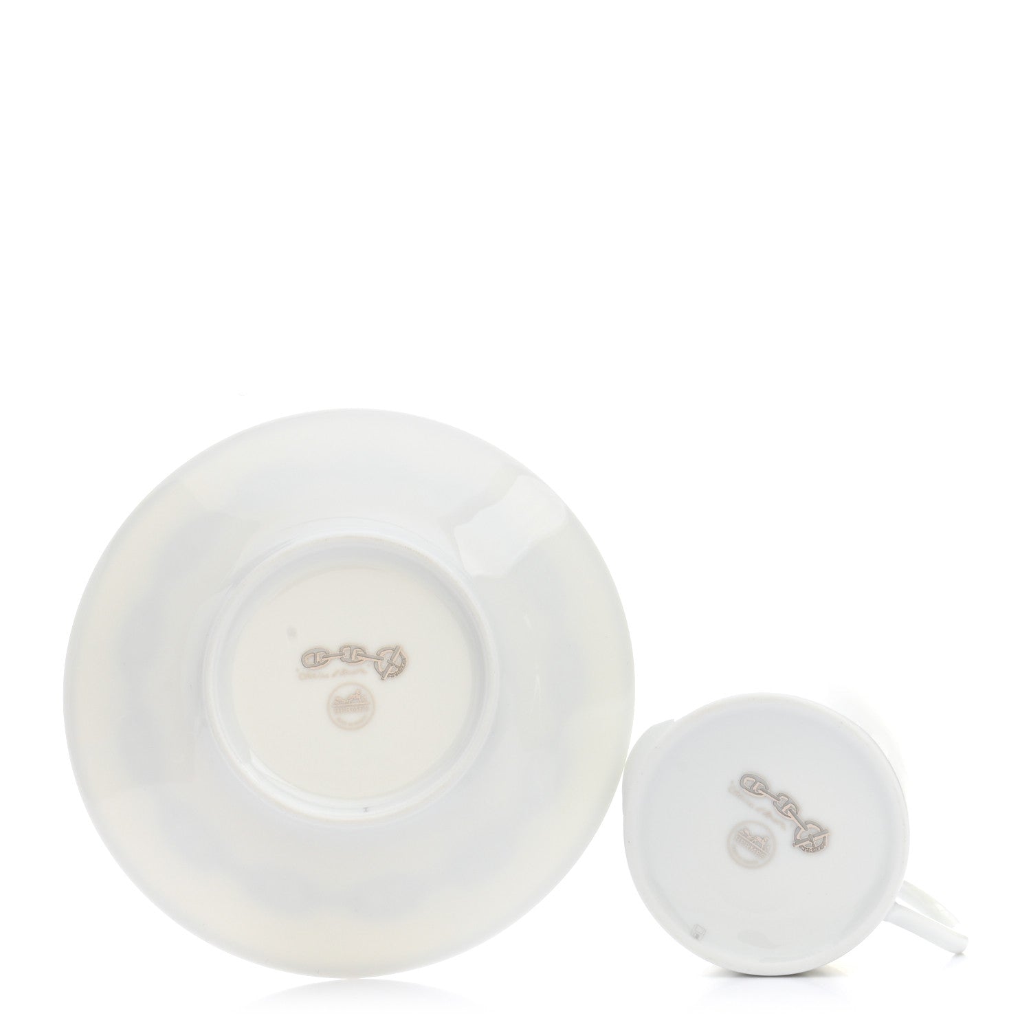 Hermes Porcelain Platinum Chaine d'Ancre Tea Cup and Saucer Set of 2 4 of 12