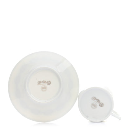 Hermes Porcelain Platinum Chaine d'Ancre Tea Cup and Saucer Set of 2 4 of 12