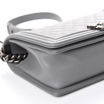 Chanel Lambskin Quilted Medium Boy Flap Grey 6 of 10