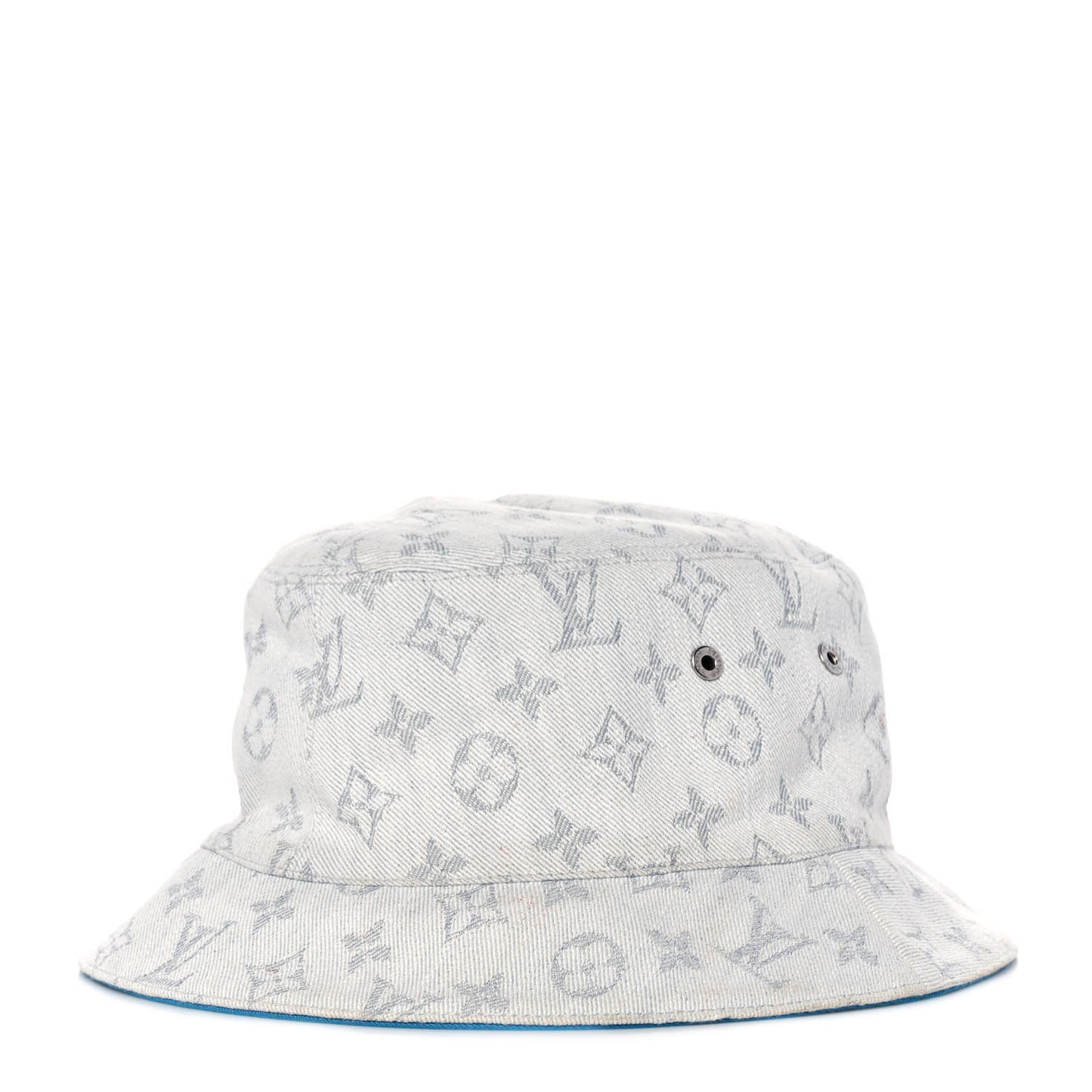 Monogram Denim Transformable Bob Bucket Hat 60 White Blue