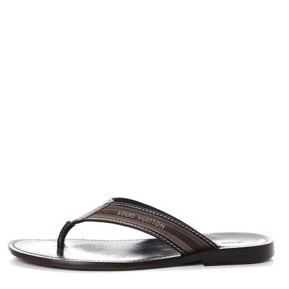 Louis Vuitton Canvas Damier Mens Thong Sandals 8.5 Brown 1 of 11