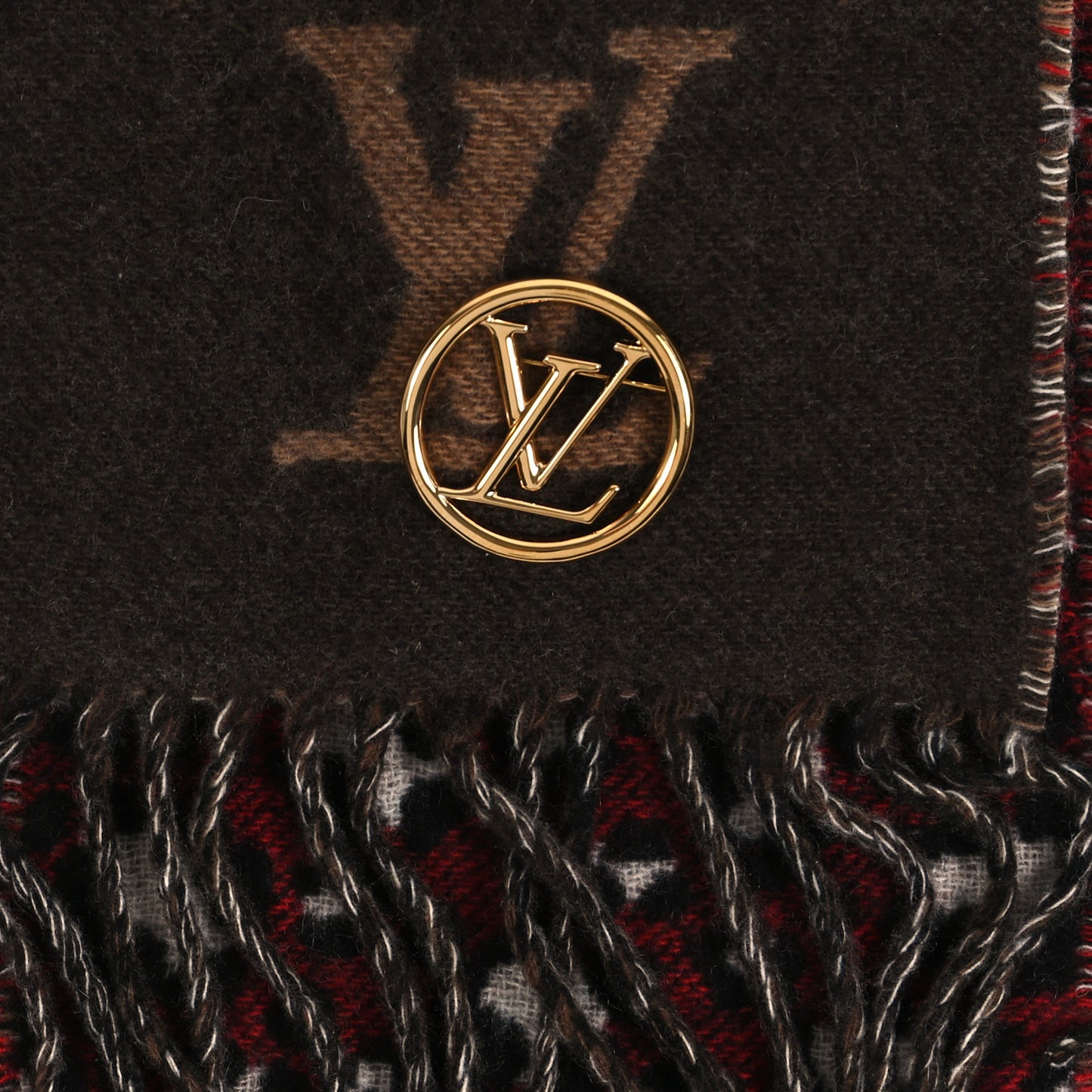 Cashmere Monogram Mini Reykjavik Scarf Brown