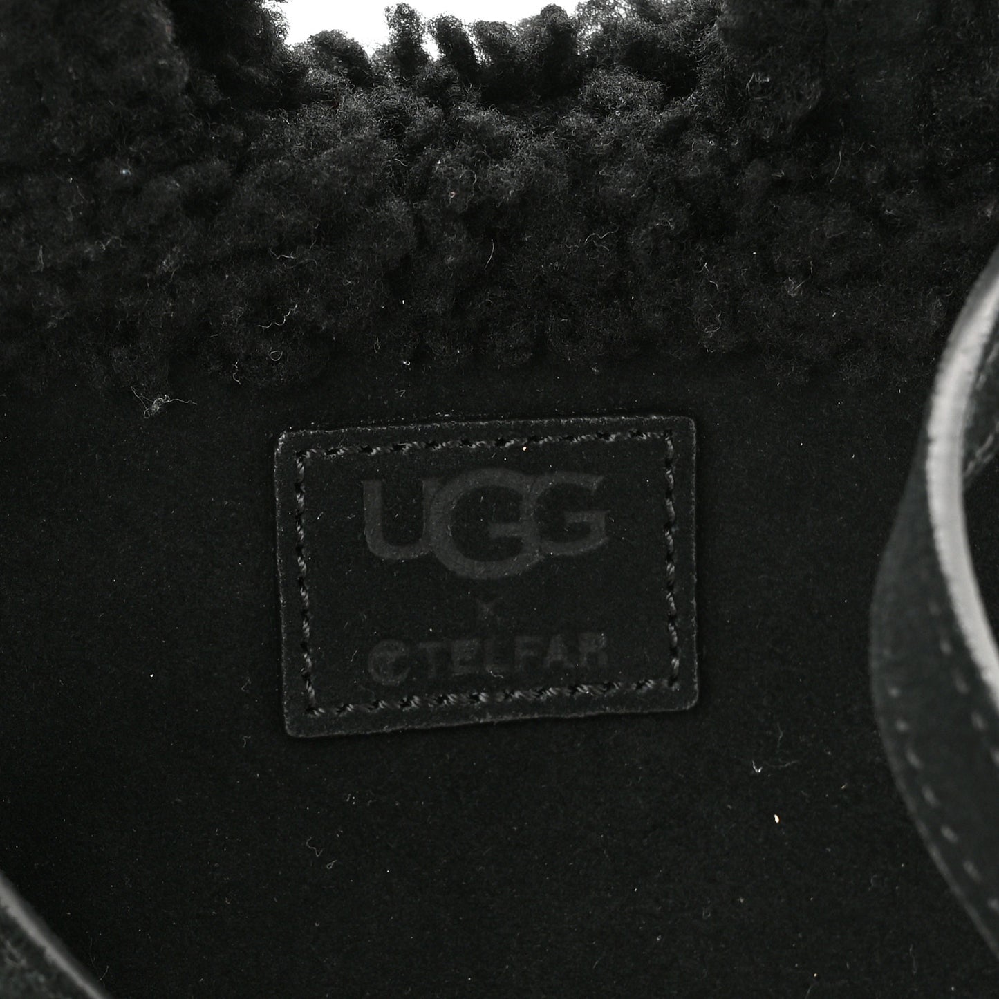 X UGG Suede Shearling Small Shopping Bag Black