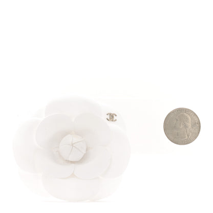 Chanel Fabric Camellia Flower Brooch White 2 of 5