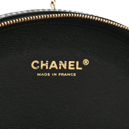 Chanel Lambskin Embroidered Chevron Quilted La Pausa Tassel Clutch Black 6 of 10