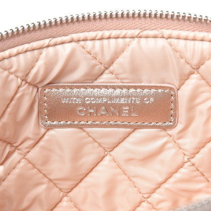 Chanel Metallic Lambskin Quilted Small Cosmetic Pouch Light Pink 7 of 9