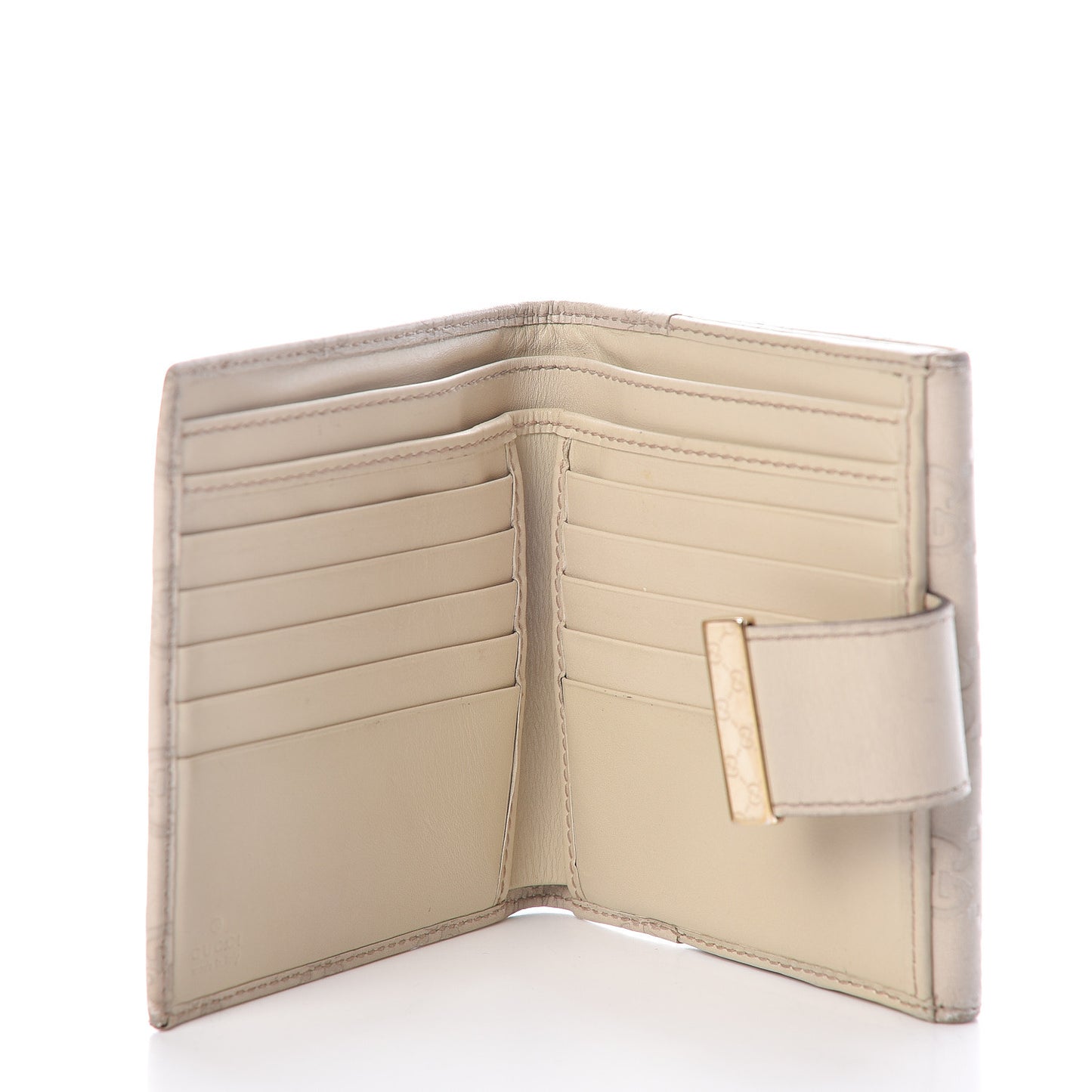 Guccissima Icon Bar French Flap Wallet White