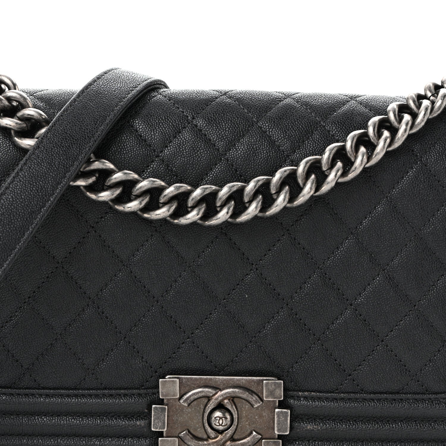Chanel Caviar Quilted Medium Boy Flap Dark Grey 8 of 11