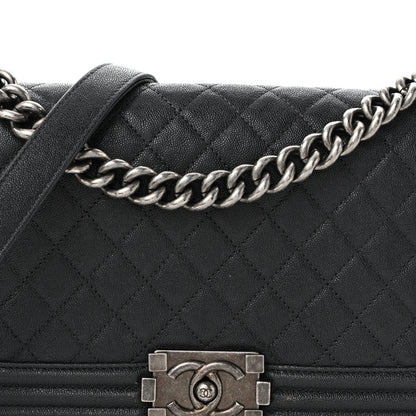Chanel Caviar Quilted Medium Boy Flap Dark Grey 8 of 11