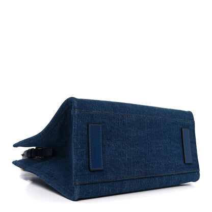 Versace Denim Calfskin La Medusa Small Tote Bag Blue 4 of 9