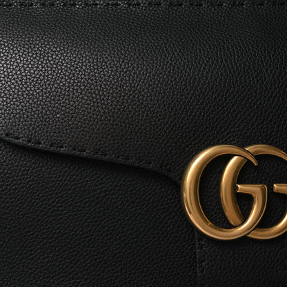 Gucci Calfskin Medium GG Marmont Top Handle Bag Black 9 of 13