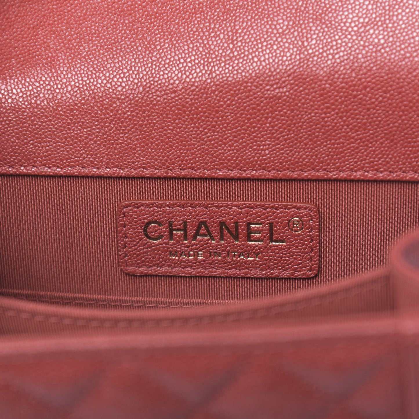 Caviar Quilted North South Boy Flap Red