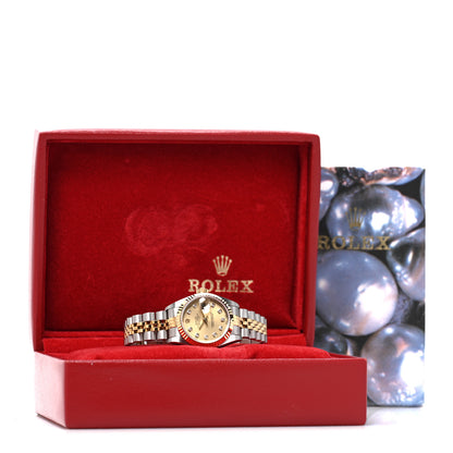 Rolex Stainless Steel 18K Yellow Gold Diamond 26mm Oyster Perpetual Datejust Watch Champagne 79173 5 of 5