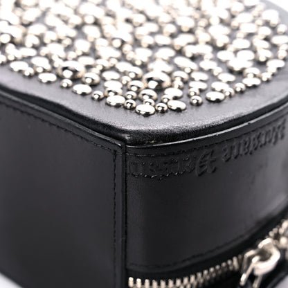 Versace Calfskin Crystal Studded Round Bag Black 10 of 12