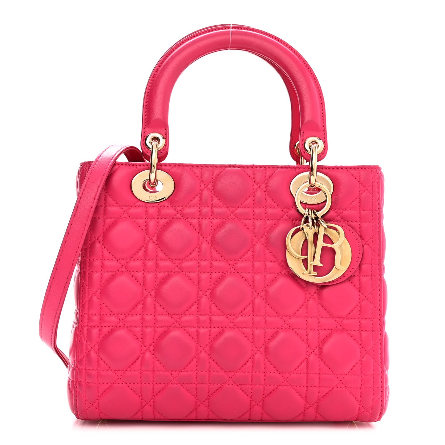 Lambskin Cannage Medium Lady Dior Pink