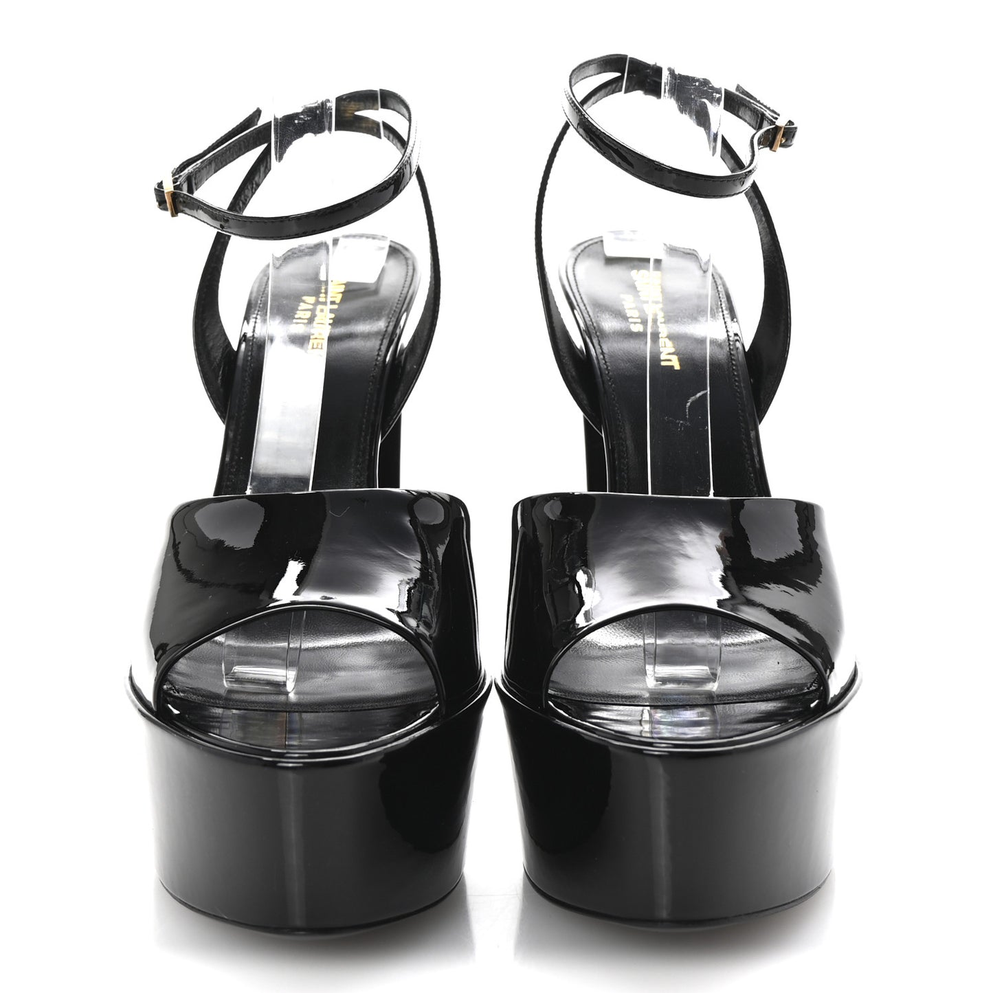 Patent Jodie 95 Platform Sandals 40 Black
