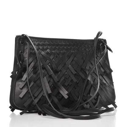 Bottega Veneta Nappa Intrecciato Palio Fringe Messenger Black 3 of 9