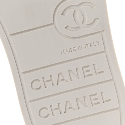 Chanel Lambskin Printed Logo Sneakers 39 White 7 of 9