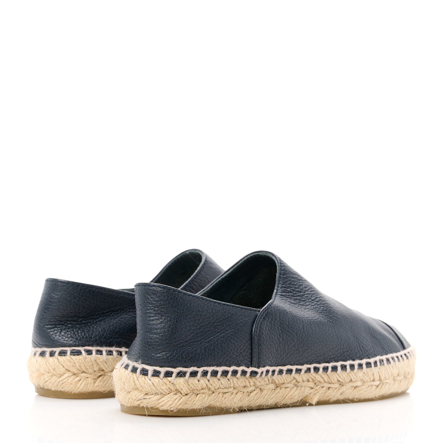 Grained Calfskin CC Espadrilles 36 Navy Black
