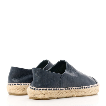 Chanel Grained Calfskin CC Espadrilles 36 Navy Black 4 of 11