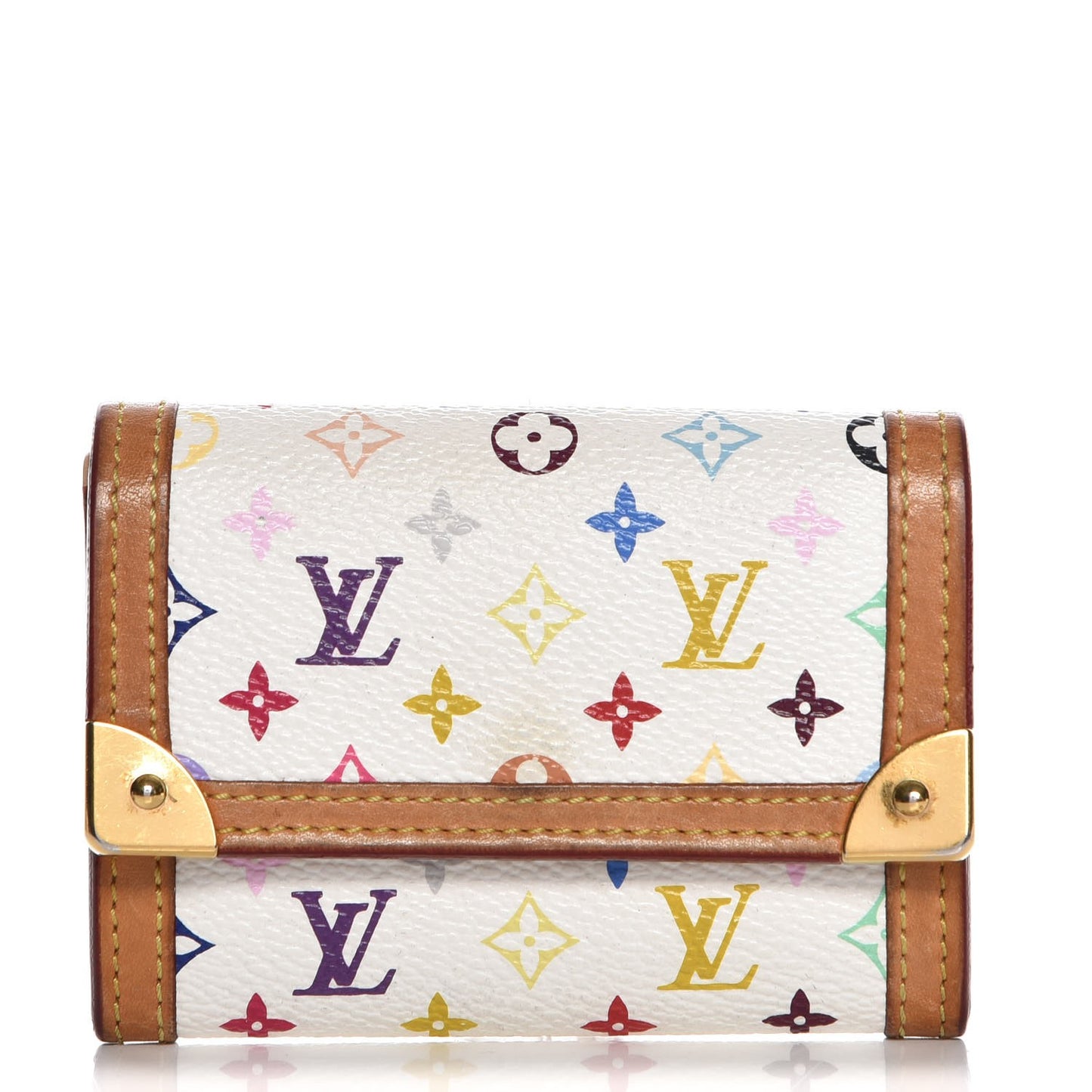 Monogram Multicolor Porte-Monnaie Plat Coin Purse White