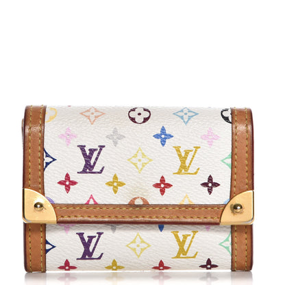 Louis Vuitton Monogram Multicolor Porte-Monnaie Plat Coin Purse White 1 of 9