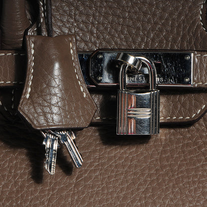 Hermes Taurillon Clemence Birkin 30 Etoupe 9 of 19