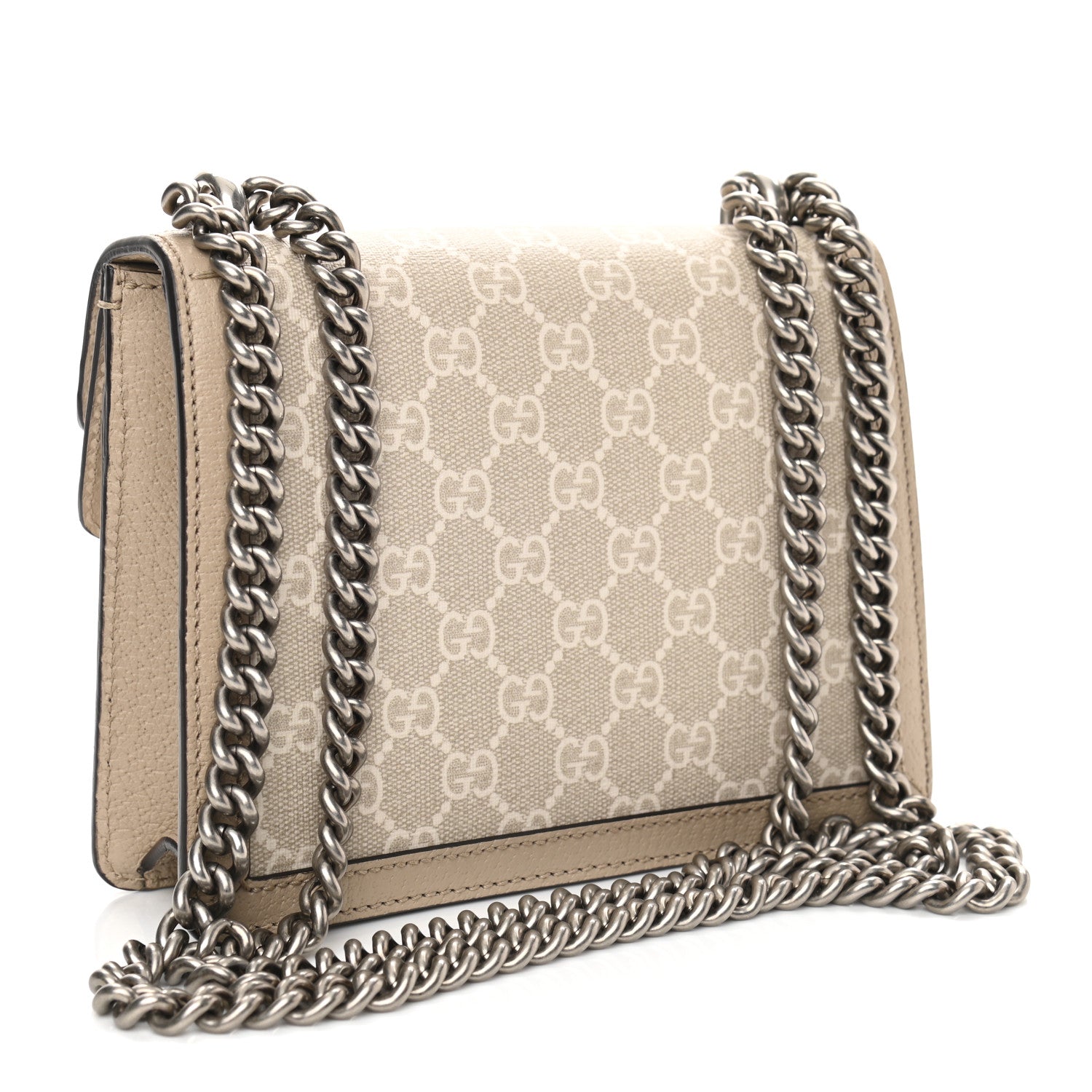 Gucci GG Supreme Monogram Textured Dollar Calfskin Mini Dionysus Shoulder Bag Beige Mystic White Oatmeal 3 of 11