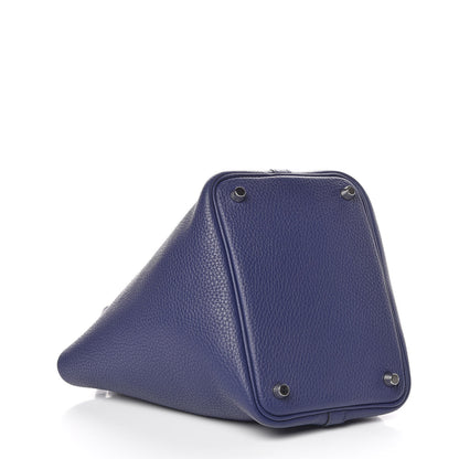Hermes Taurillon Clemence Picotin Lock 18 PM Bleu Encre 4 of 10