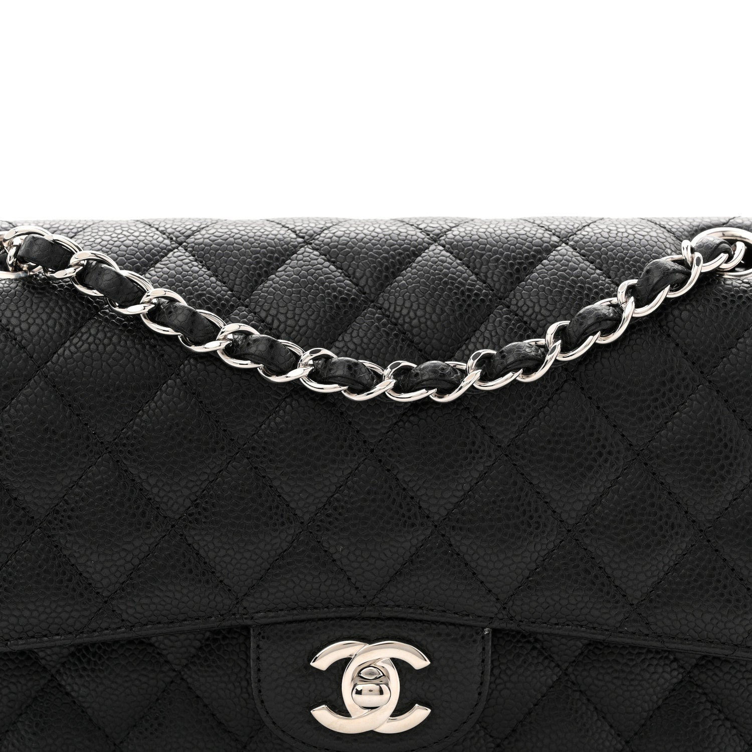 Chanel Caviar Quilted Medium Double Flap Black 8 of 10
