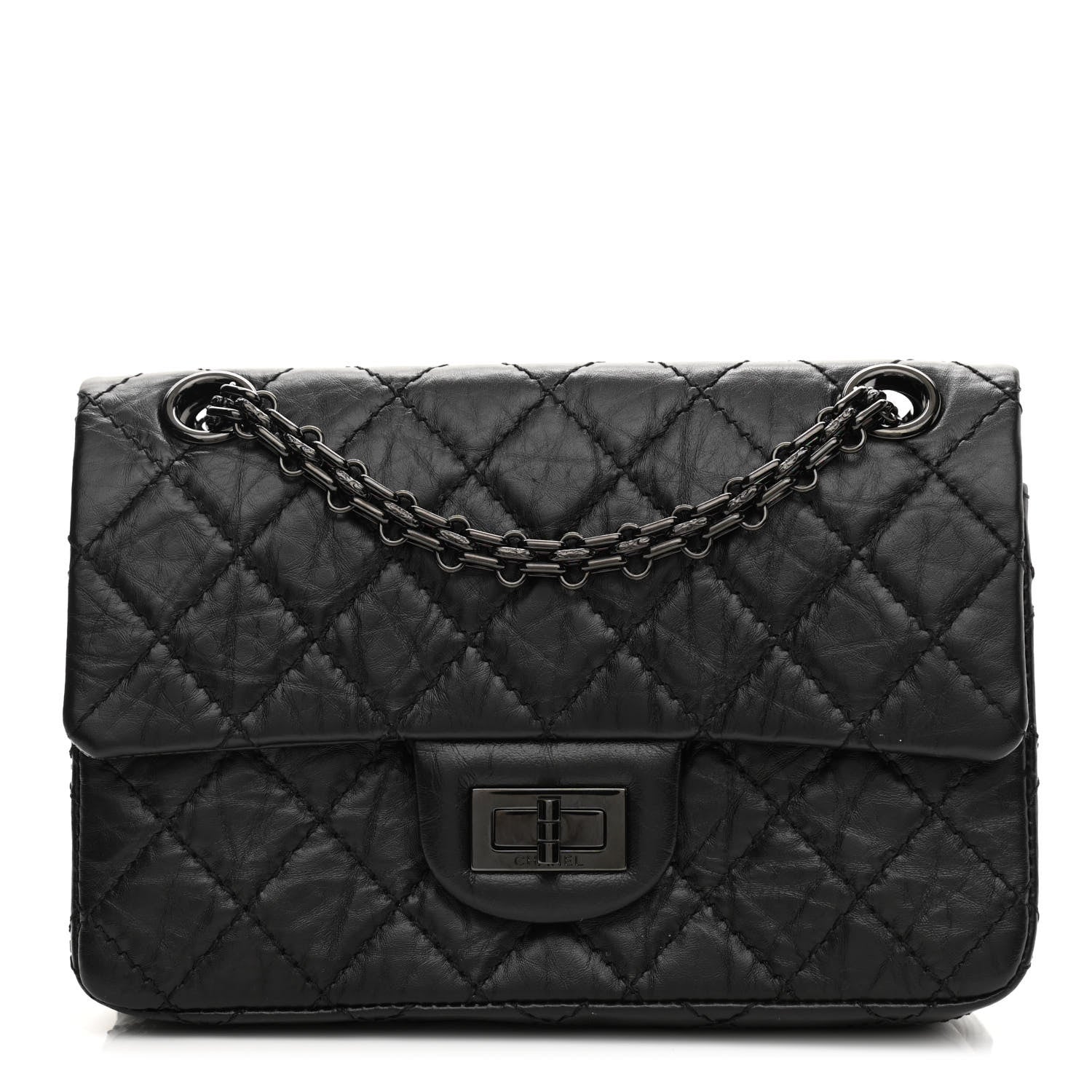 Chanel Aged Calfskin Quilted 2.55 Reissue Mini Flap So Black 1 of 10
