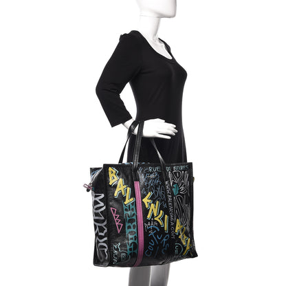 Balenciaga Agneau Arena Graffiti All Over Medium Bazar Shopper Tote Black Multicolor 2 of 9
