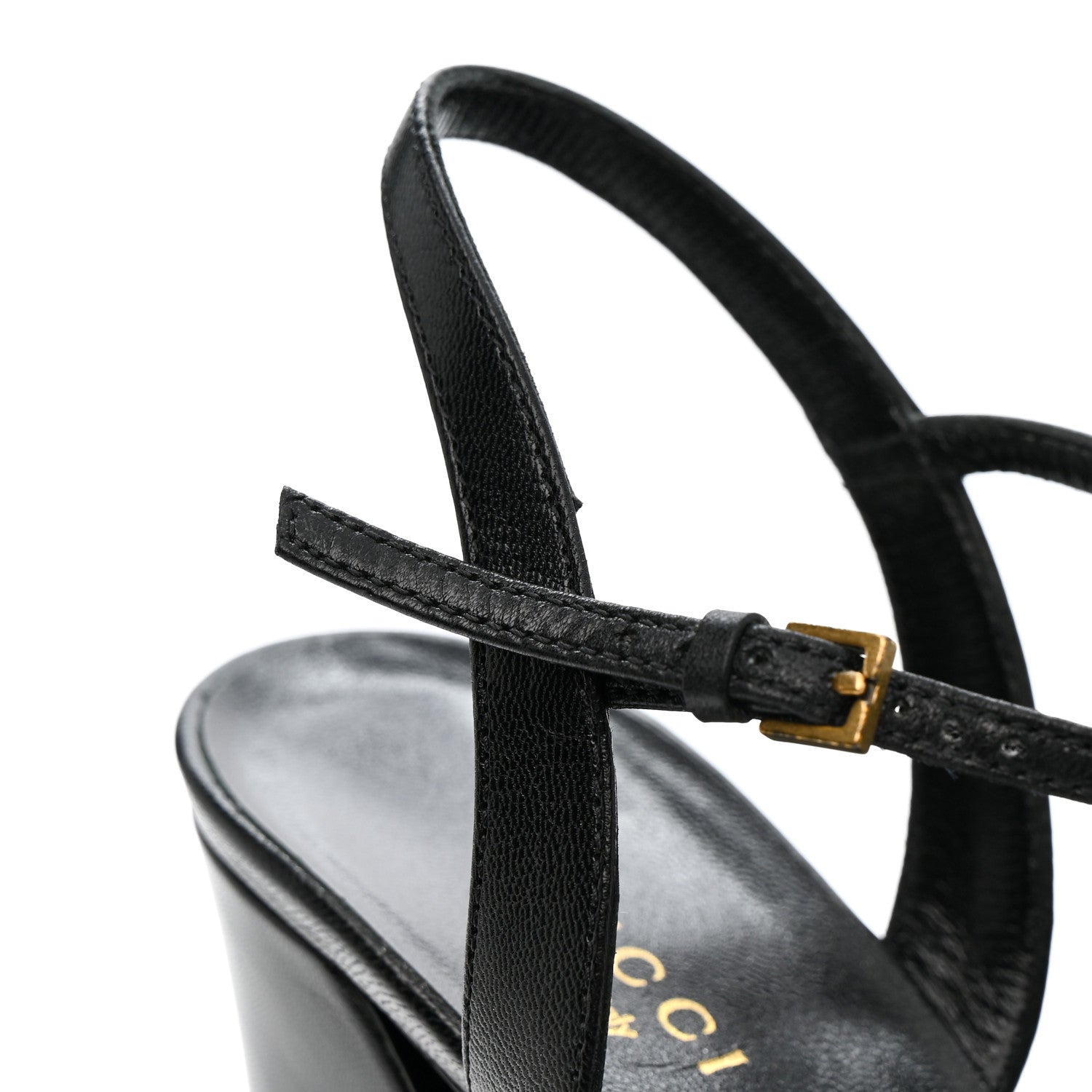 Gucci Malaga Kid Allie Platform Sandals 37 Black 10 of 13