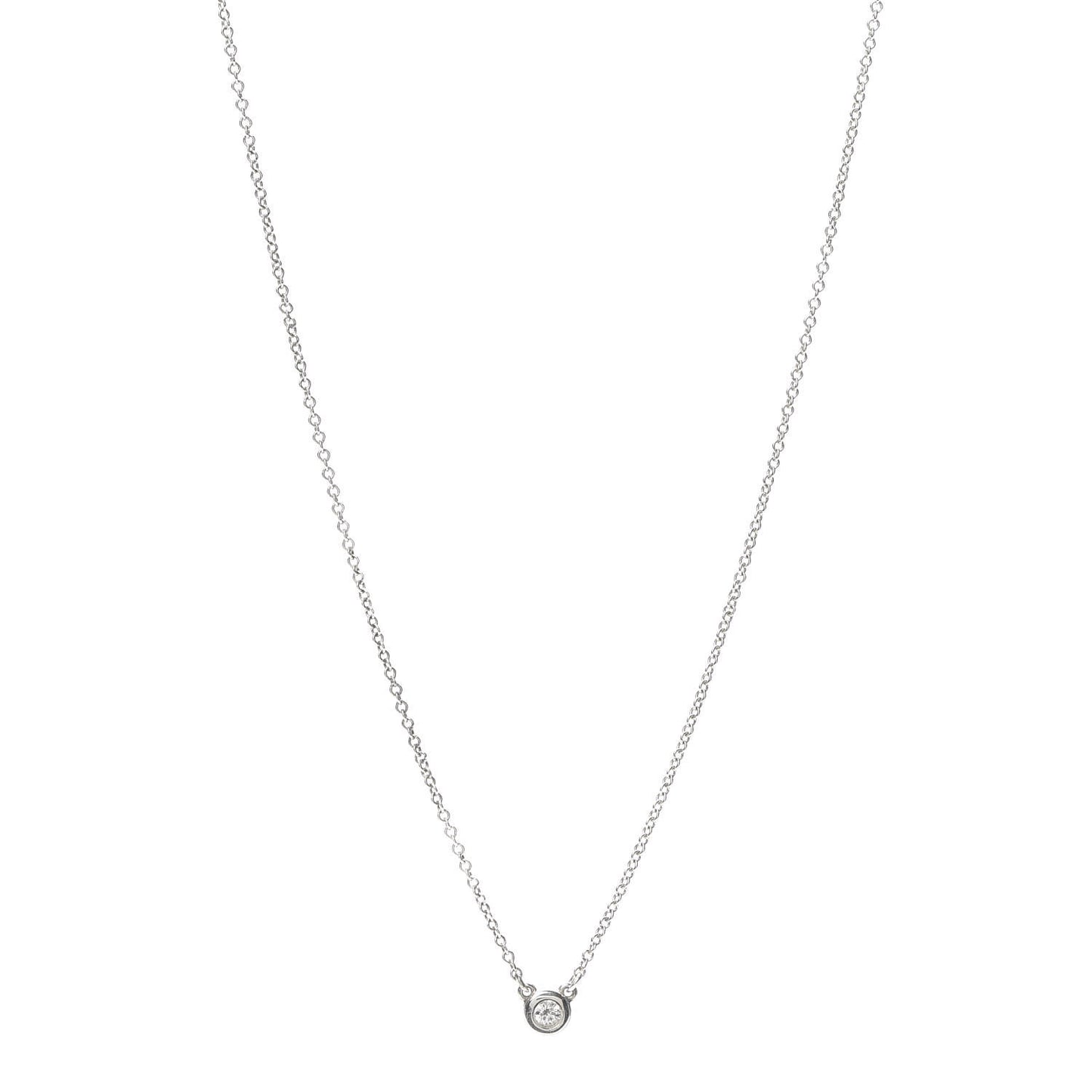 Sterling Silver Diamond .05ct Elsa Peretti Diamonds by the Yard Pendant Necklace