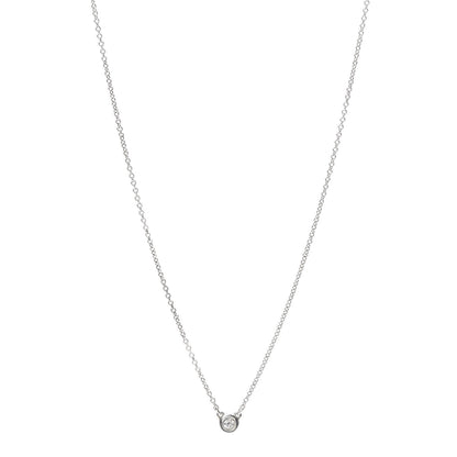 Tiffany Sterling Silver Diamond .05ct Elsa Peretti Diamonds by the Yard Pendant Necklace 1 of 6