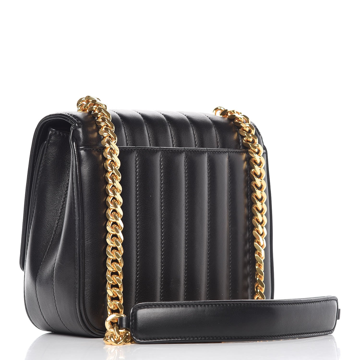 Saint Laurent Lambskin Matelasse Monogram Medium Vicky Chain Bag Black 3 of 10