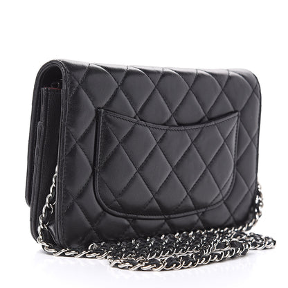 Chanel Lambskin Quilted Wallet On Chain WOC Black 3 of 12