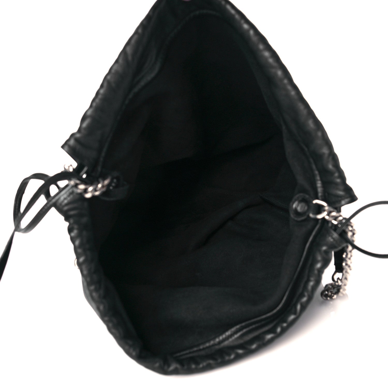 Saint Laurent Lambskin Teddy Drawstring Bag Black 6 of 11