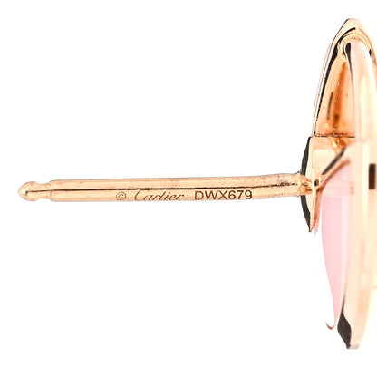 Cartier 18K Pink Gold Diamond Pink Opal Amulette de Cartier Earrings 4 of 5